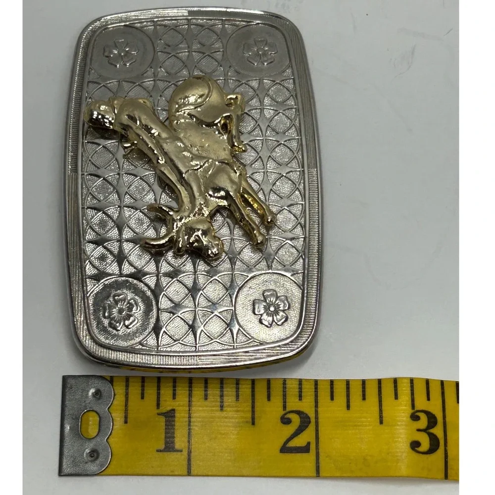 Western Cowboy Rodeo Bucking Bull Rider‎ Belt Buckle Silver Tone Gold Tone